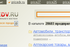 Разработка поискового портала pricedv.ru
